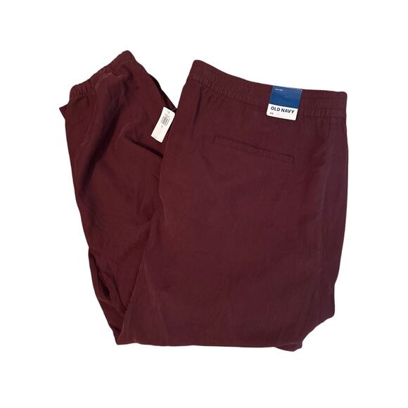 NWT Old Navy Plus Size Joggers Burgundy Rayon/Viscose Elastic Ankles Size 4X - Picture 1 of 7